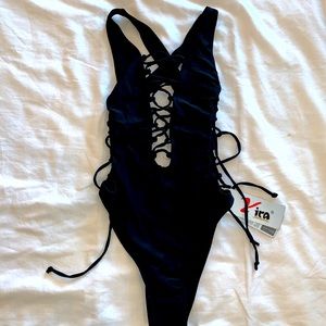 New Sexy Black One Piece Swimsuit - Size L